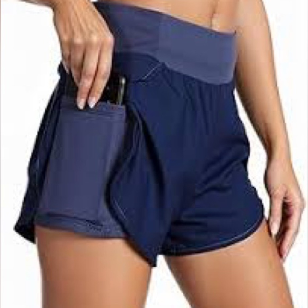 New size large woman’s navy blue athletic shorts - Picture 1 of 1